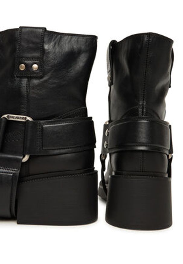 Vic Matié Botki 1H4150D_F06F150101 Czarny. Kolor: czarny. Materiał: skóra