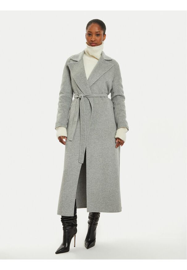 Marella Płaszcz wełniany Ardenza 2423016031 Szary Regular Fit. Kolor: szary. Materiał: wełna, wiskoza