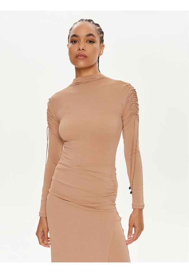 Wolford Body 79295 Beżowy Slim Fit. Kolor: beżowy. Materiał: wiskoza