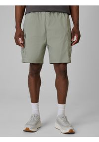 4f - 4F Spodenki tkaninowe męskie - khaki S. Okazja: na spacer, na co dzień. Kolor: oliwkowy, brązowy, wielokolorowy. Materiał: tkanina. Styl: casual #2