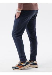 Ombre Clothing - Spodnie męskie dresowe P946 - granatowe - XXL. Kolor: niebieski. Materiał: dresówka