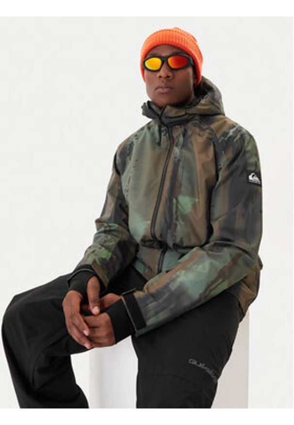 Quiksilver Kurtka snowboardowa Muldrow EQYTJ03493 Zielony Regular Fit. Kolor: zielony. Materiał: syntetyk. Sport: snowboard