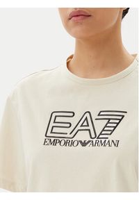 EA7 Emporio Armani T-Shirt 7W000098 AF12503 U1079 Beżowy Loose Fit. Kolor: beżowy. Materiał: bawełna #4