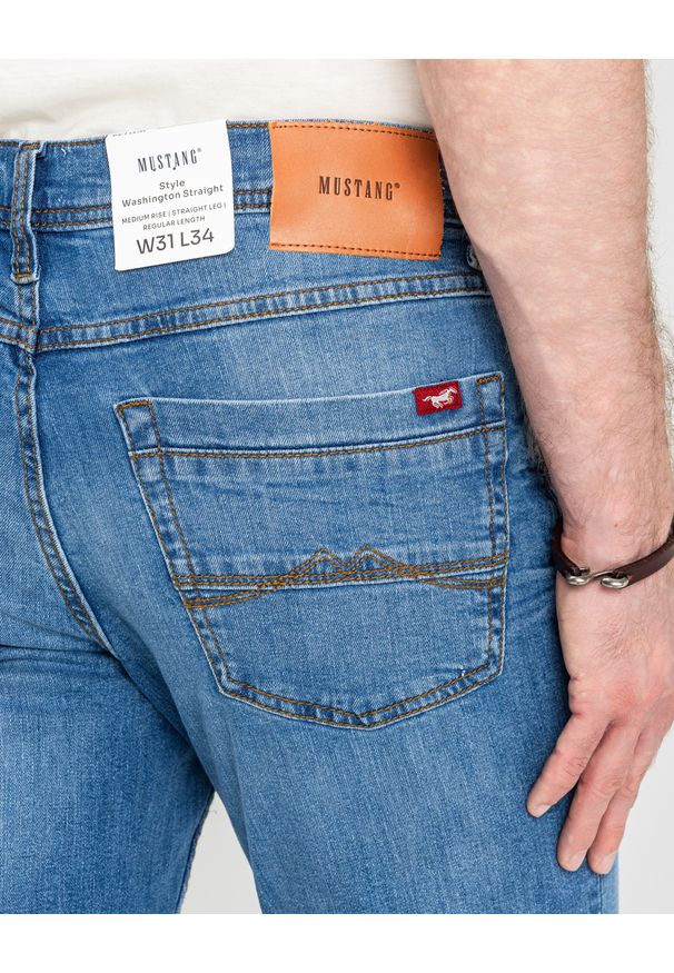 Męskie Spodnie Jeansowe Mustang Style Washington Straight Denim Blue 1018017 5000 682