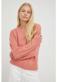 Samsoe & Samsoe - Samsoe Samsoe sweter wełniany damski kolor pomarańczowy lekki. Kolor: pomarańczowy. Materiał: wełna. Wzór: gładki #3