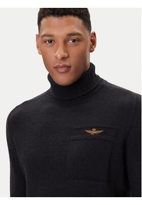 Aeronautica Militare Golf 252MA1587UL00904 Czarny Regular Fit. Typ kołnierza: golf. Kolor: czarny. Materiał: wełna, bawełna #5