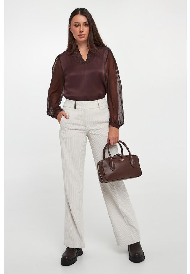 Twinset Milano - Bluzka damska z wiskozowej krepy TWINSET. Materiał: wiskoza