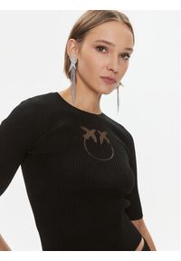 Pinko Sweter Tritone 102017 A18M Czarny Slim Fit. Kolor: czarny. Materiał: wełna #4