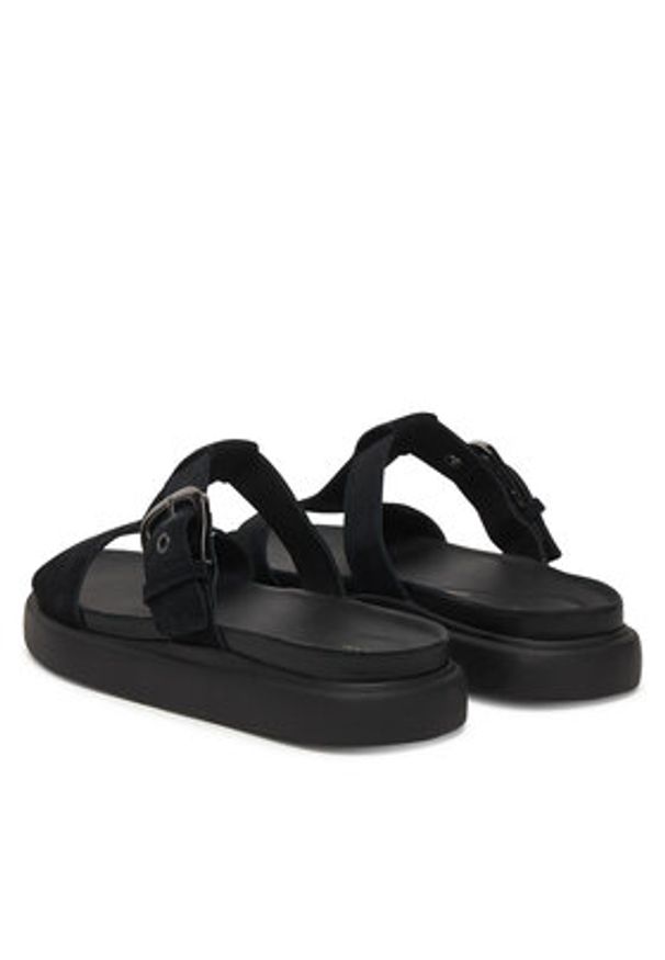 Clarks Klapki Aristella West 26185813 Czarny. Kolor: czarny. Materiał: skóra, zamsz