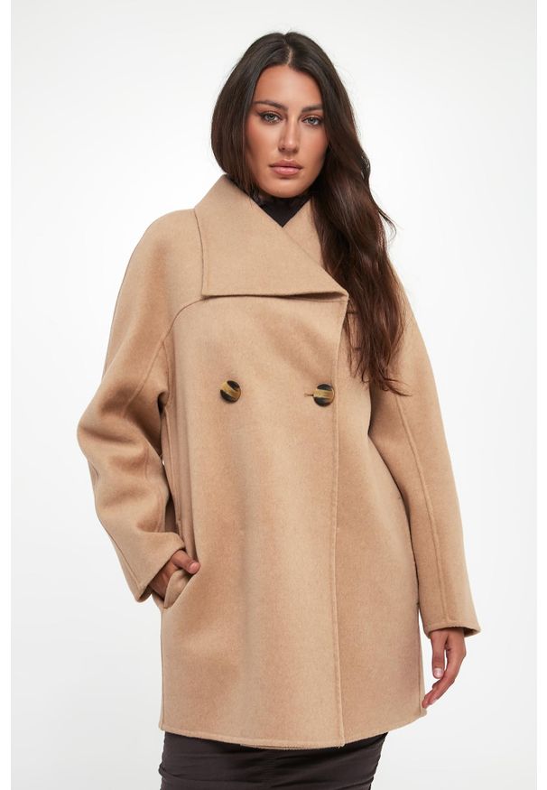 Armani Exchange - Płaszcz damski wełniany ARMANI EXCHANGE. Materiał: wełna