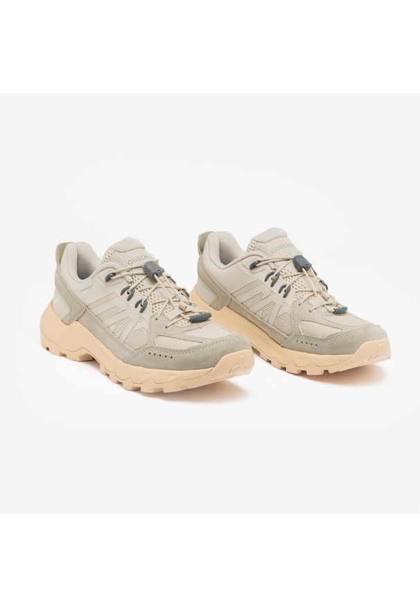 quechua - Buty turystyczne damskie MH500 Softer. Okazja: na co dzień. Kolor: beżowy. Materiał: skóra. Szerokość cholewki: normalna. Styl: casual