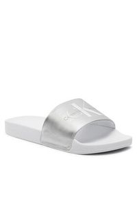 Calvin Klein Jeans Klapki Slide Ny Pearl YW0YW01243 Srebrny. Kolor: srebrny. Materiał: syntetyk