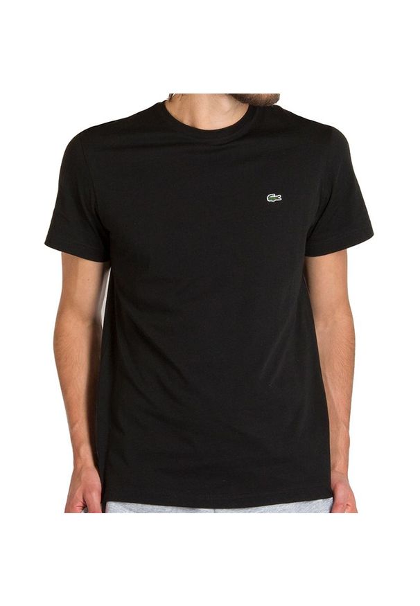 Koszulka Lacoste Classic TH2038-031 - czarna. Kolor: czarny. Materiał: materiał, bawełna. Długość rękawa: krótki rękaw. Długość: krótkie. Wzór: aplikacja