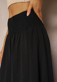 Renee - Czarne Spodnie Szerokie Luźne High Waist Inestria. Stan: podwyższony. Kolor: czarny. Materiał: tkanina. Sezon: lato #2