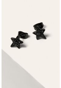 Karl Lagerfeld - Kolczyki. Materiał: metalowe, z mosiądzu. Kolor: czarny. Wzór: aplikacja. Kamień szlachetny: kryształ #2