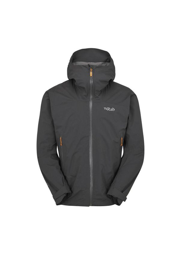 Kurtka przeciwdeszczowa męska Rab Downpour Light Jacket z kapturem. Typ kołnierza: kaptur. Kolor: szary. Sport: turystyka piesza