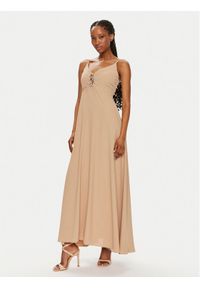 Rinascimento Sukienka wieczorowa CFC0119076003 Beżowy Regular Fit. Kolor: beżowy. Materiał: syntetyk. Styl: wizytowy