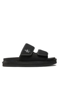 Calvin Klein Jeans Klapki Double Bar Sandal Mtl YM0YM01020 Czarny. Kolor: czarny #1