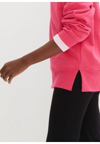 bonprix - Bluza oversize z bawełny organicznej. Kolor: różowy. Materiał: bawełna #2