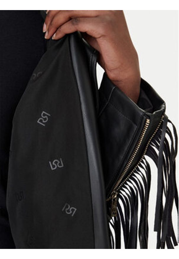 Rinascimento Kurtka z imitacji skóry CFC0124662003 Czarny Regular Fit. Kolor: czarny. Materiał: skóra