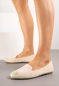 Renee - Beżowe Espadryle z Motywem Plecionki Ralomea. Okazja: na co dzień, na imprezę. Kolor: beżowy. Sezon: lato. Styl: elegancki, casual