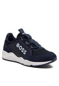 BOSS - Boss Sneakersy J50856 S Granatowy. Kolor: niebieski. Materiał: skóra #5