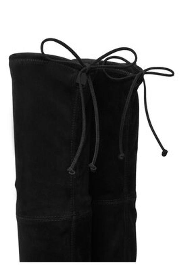 Stuart Weitzman Muszkieterki Lowland Czarny. Kolor: czarny. Materiał: zamsz, skóra