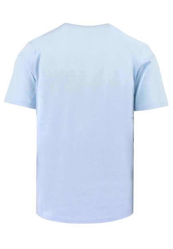 Męska Koszulka (T-Shirt) - Pako Jeans - Błękitna z Nadrukiem. Okazja: na co dzień. Kolor: niebieski. Materiał: bawełna. Wzór: nadruk. Styl: casual