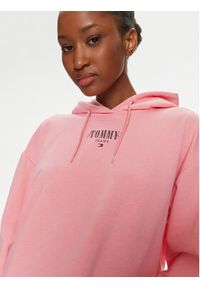 Tommy Jeans Bluza Essential Logo DW0DW17797 Różowy Relaxed Fit. Kolor: różowy. Materiał: bawełna