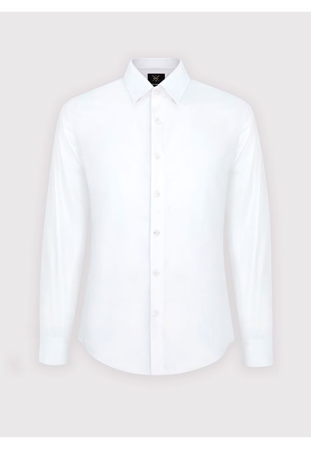 Pako Lorente - Elegancka biała koszula męska P000B-1X-577-B-S. Typ kołnierza: kołnierzyk klasyczny. Kolor: biały. Materiał: bawełna. Długość rękawa: długi rękaw. Długość: długie. Wzór: gładki. Styl: elegancki