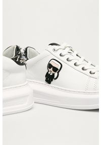 Karl Lagerfeld - Buty skórzane KL62529.010. Nosek buta: okrągły. Zapięcie: sznurówki. Kolor: biały. Materiał: skóra. Obcas: na platformie #3