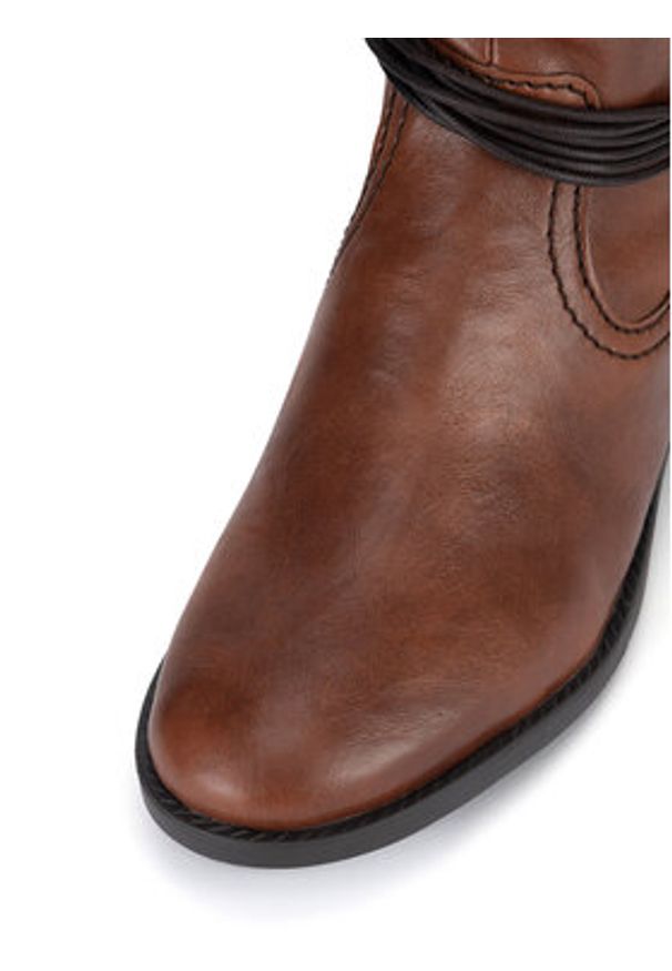Rieker Botki 73691-25 Brązowy. Kolor: brązowy. Materiał: skóra