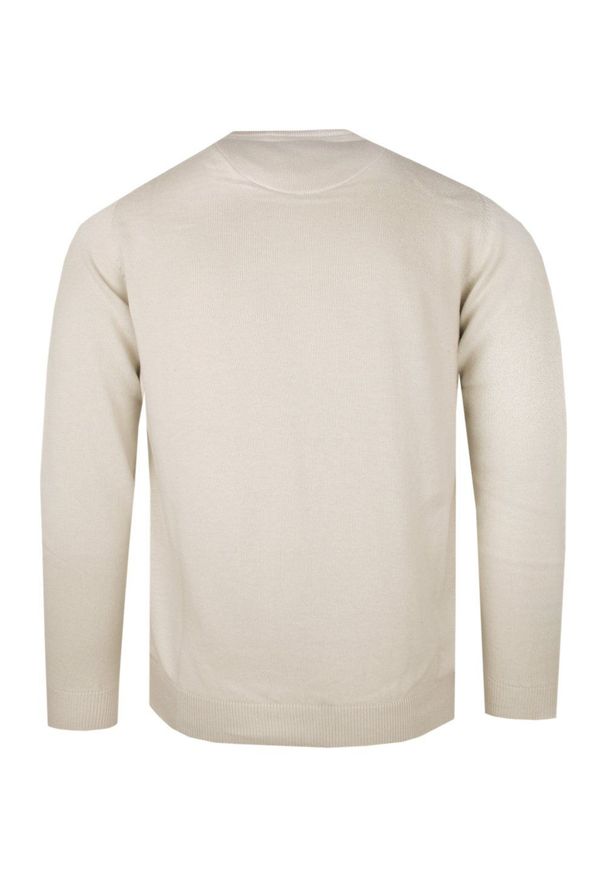 Lekki Sweter Bawełniany - Okrągły Dekolt - Pako Jeans - Jasny Beż. Kolor: wielokolorowy, beżowy, brązowy. Materiał: bawełna. Styl: klasyczny, elegancki