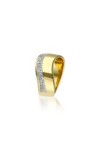 W.KRUK - Pierścionek złoty z brylantami. Materiał: złote. Kolor: złoty. Kamień szlachetny: brylant