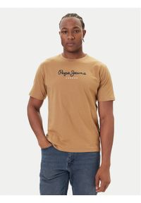 Pepe Jeans T-Shirt Eggo N PM509979 Beżowy Regular Fit. Kolor: beżowy. Materiał: bawełna