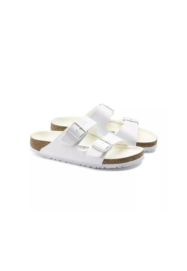 Klapki unisex Birkenstock Arizona BF. Zapięcie: klamry. Kolor: biały. Materiał: materiał. Sezon: lato