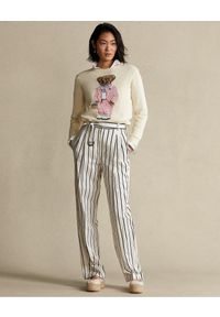 Ralph Lauren - RALPH LAUREN - Beżowy sweter z misiem. Okazja: na co dzień. Typ kołnierza: polo. Kolor: beżowy. Materiał: materiał. Styl: casual #4