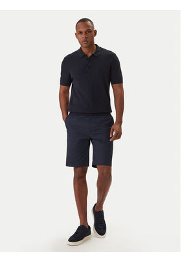 Calvin Klein Szorty materiałowe LV04LF622G Granatowy Slim Fit. Kolor: niebieski. Materiał: bawełna