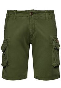 Alpha Industries Szorty materiałowe Crew 176203 Zielony Slim Fit. Kolor: zielony. Materiał: bawełna #4