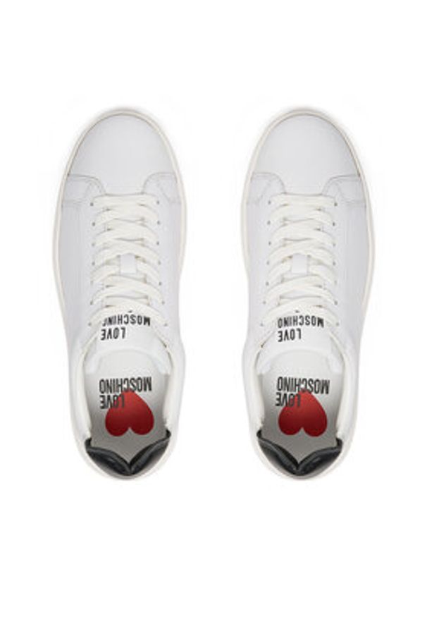 Love Moschino - LOVE MOSCHINO Sneakersy JA15174G1MIA310A Biały. Kolor: biały. Materiał: skóra
