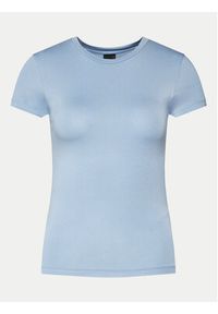 Gina Tricot T-Shirt 21287 Błękitny Slim Fit. Kolor: niebieski. Materiał: wiskoza #8