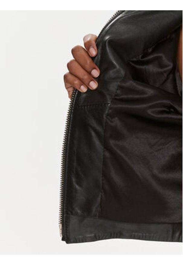 Pinko Kurtka skórzana Giano Giubbino. 103010 A1KB Czarny Regular Fit. Kolor: czarny. Materiał: bawełna
