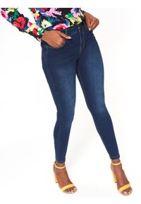 TOP SECRET - Spodnie długie damskie skinny. Kolor: niebieski. Materiał: jeans. Długość: długie. Styl: elegancki #1