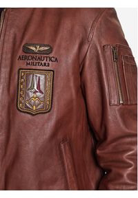 Aeronautica Militare Kurtka skórzana 231PN5026PL183 Brązowy Regular Fit. Kolor: brązowy. Materiał: skóra #3