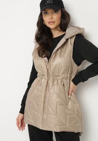 Born2be - Beżowa Kurtka Parka Dwustronna Korilea. Okazja: na co dzień. Kolor: beżowy. Wzór: gładki. Styl: klasyczny, casual, elegancki #5