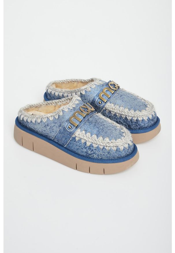 Mou - Klapki damskie skórzane mule MOU. Materiał: skóra