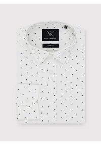 Pako Lorente - PAKO LORENTE – Biała koszula męska w mikrowzór. Kolor: biały. Materiał: bawełna, elastan. Długość rękawa: długi rękaw. Długość: długie #5
