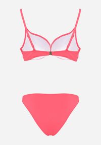 Born2be - Czerwone Bikini z Marszczonym Biustonoszem i Figami Kąpielowymi z Cyrkoniami Kaliasa. Kolekcja: plus size. Kolor: czerwony. Długość: długie. Wzór: aplikacja #4