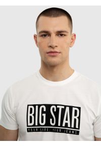 Big-Star - Koszulka męska z logo BIG STAR biała Cieszbiros 100. Okazja: na co dzień. Kolor: biały. Materiał: bawełna. Wzór: nadruk. Styl: casual, elegancki #6