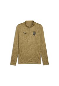 Puma - Męska bluza treningowa z zamkiem 1/4 RC Lens PUMA Matte Gold Black Beige. Kolor: czarny, wielokolorowy, beżowy. Sport: piłka nożna